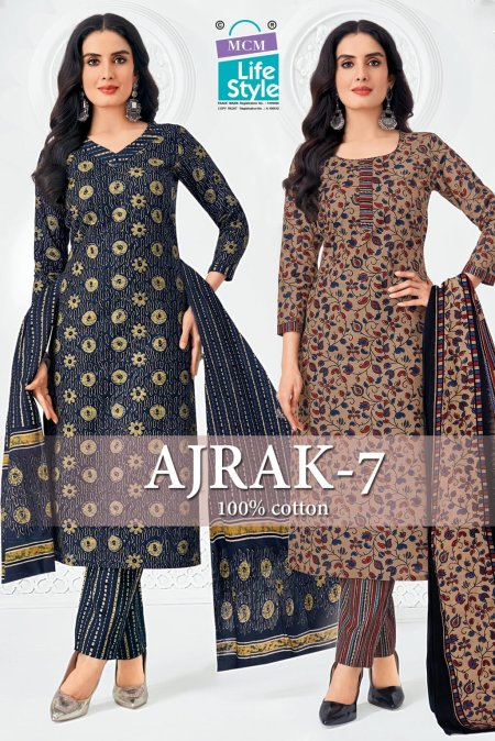 Ajrak Vol 4 By Mcm Pure Cotton Readymade Dress 